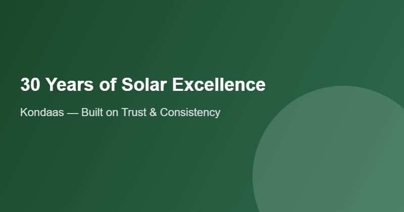 Sanjay Kondaas 30 years of solar excellence and entrepreneurial consistency