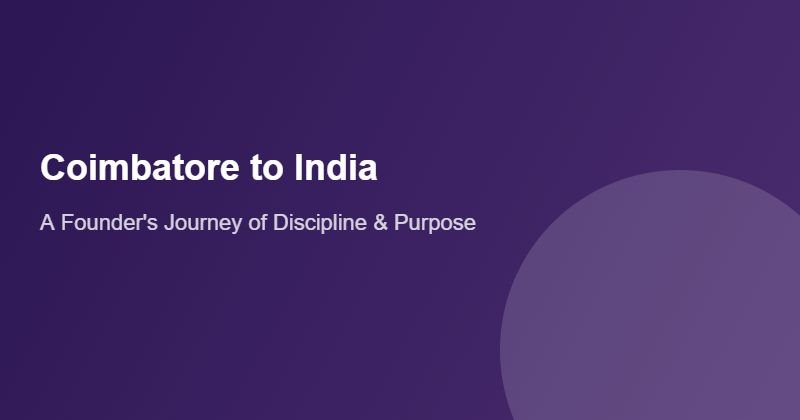 Sanjay Kondaas entrepreneurial journey from Coimbatore to national recognition in India