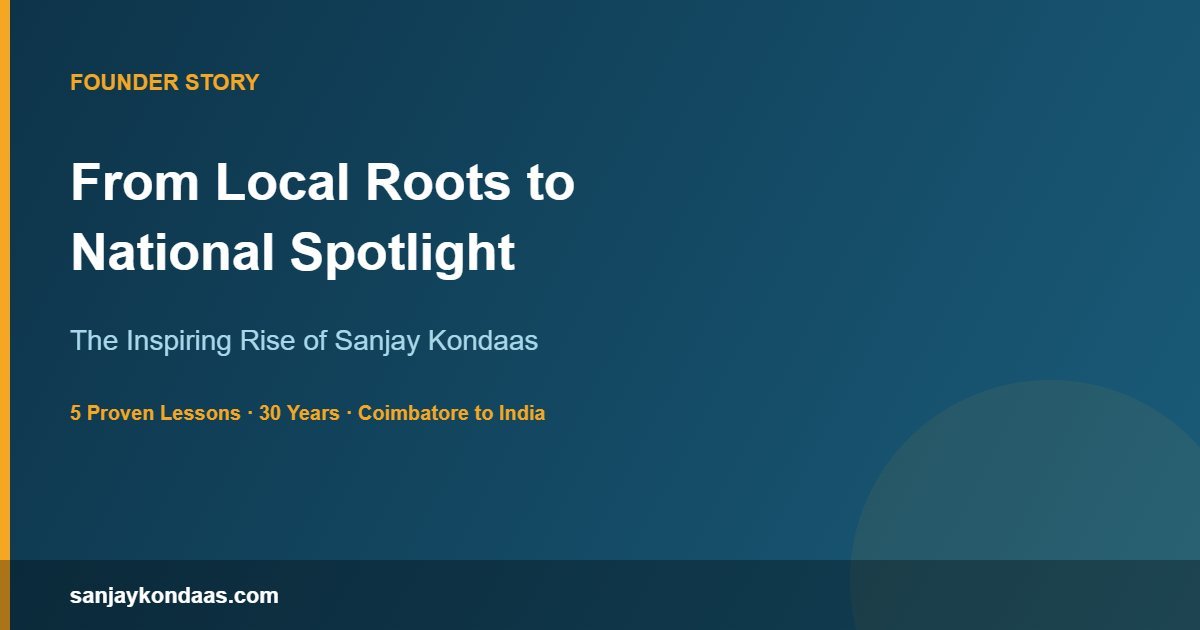 Sanjay Kondaas journey from local Coimbatore roots to national spotlight in solar industry