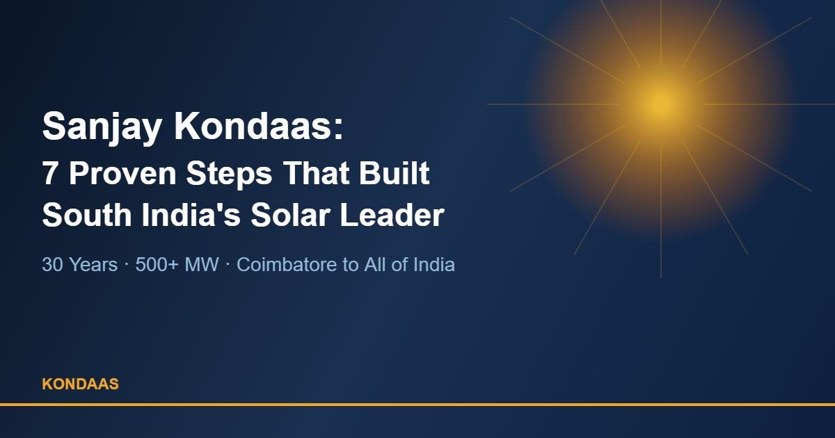Sanjay Kondaas 7 Proven Steps South India Solar Company