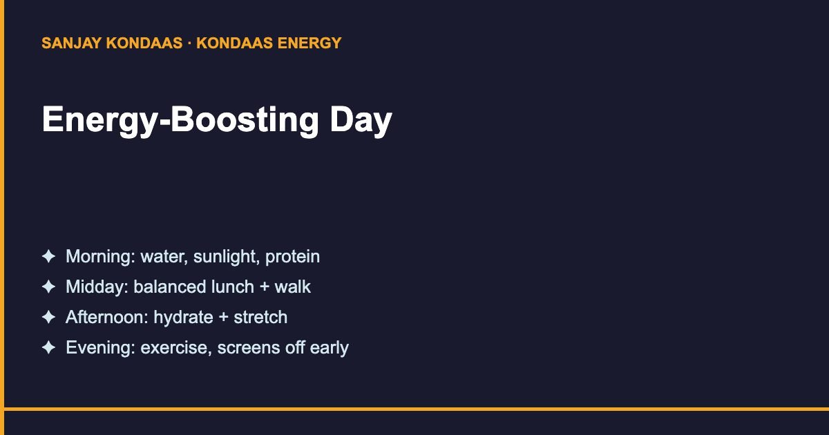 Sample day to boost your energy