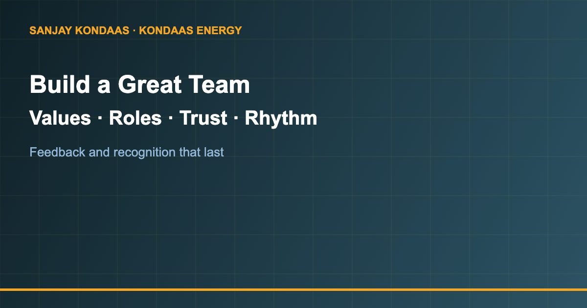 Framework to build a great team