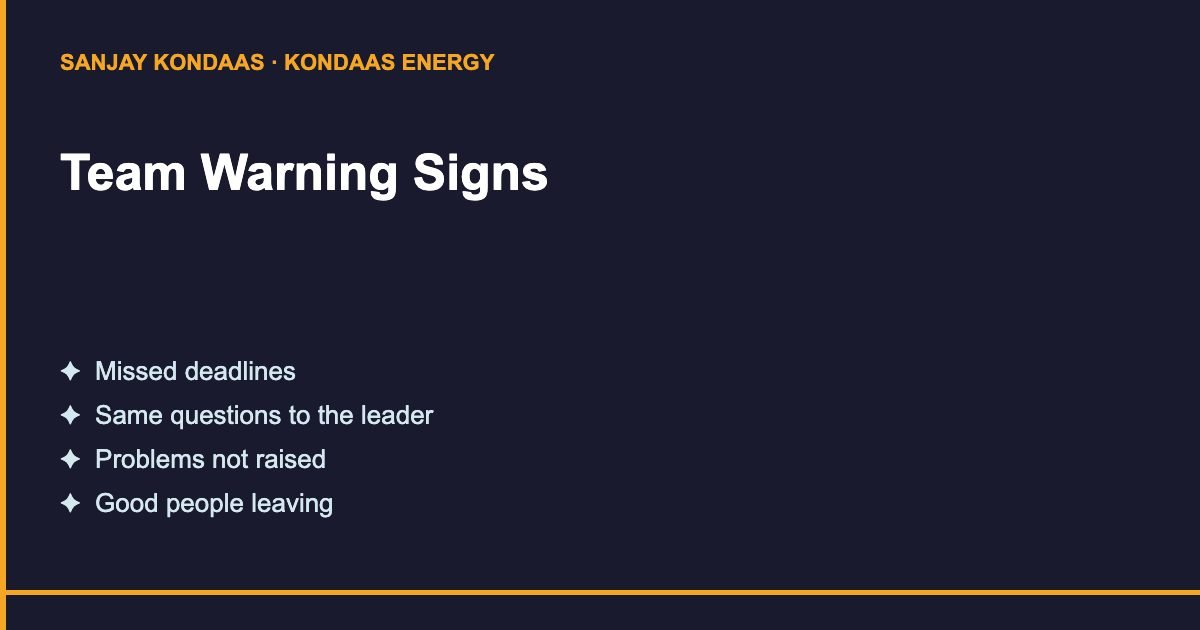 Signs your team needs attention
