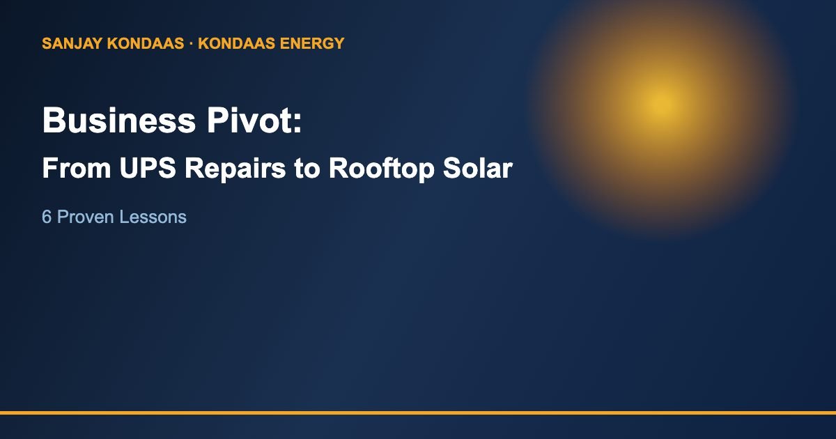 Business pivot from UPS repairs to rooftop solar