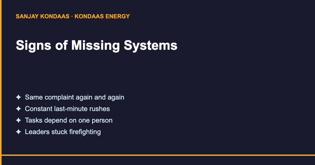 Signs that chaos is a missing system
