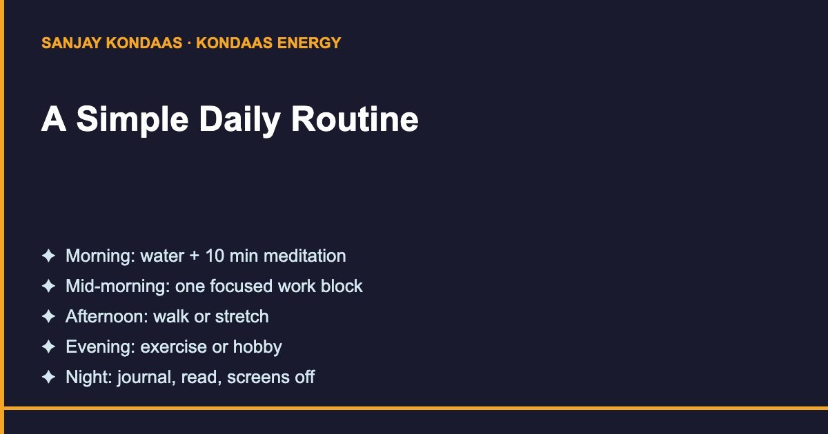 Simple daily habits routine