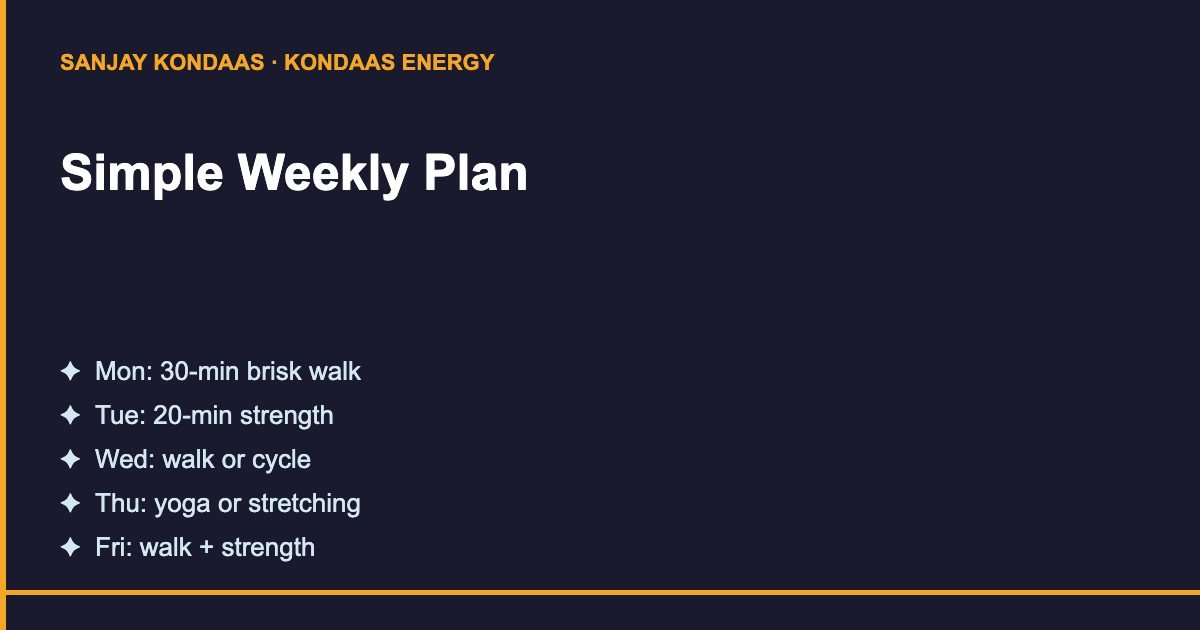 Simple weekly exercise plan