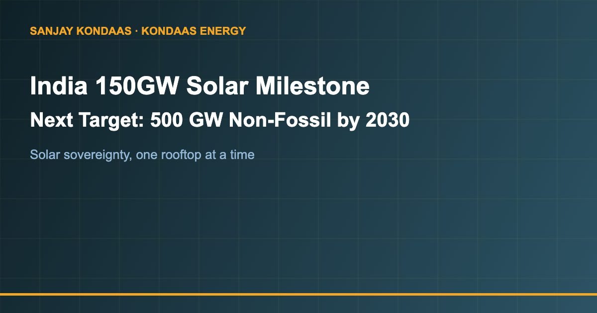 India 150GW solar milestone and 500 GW target