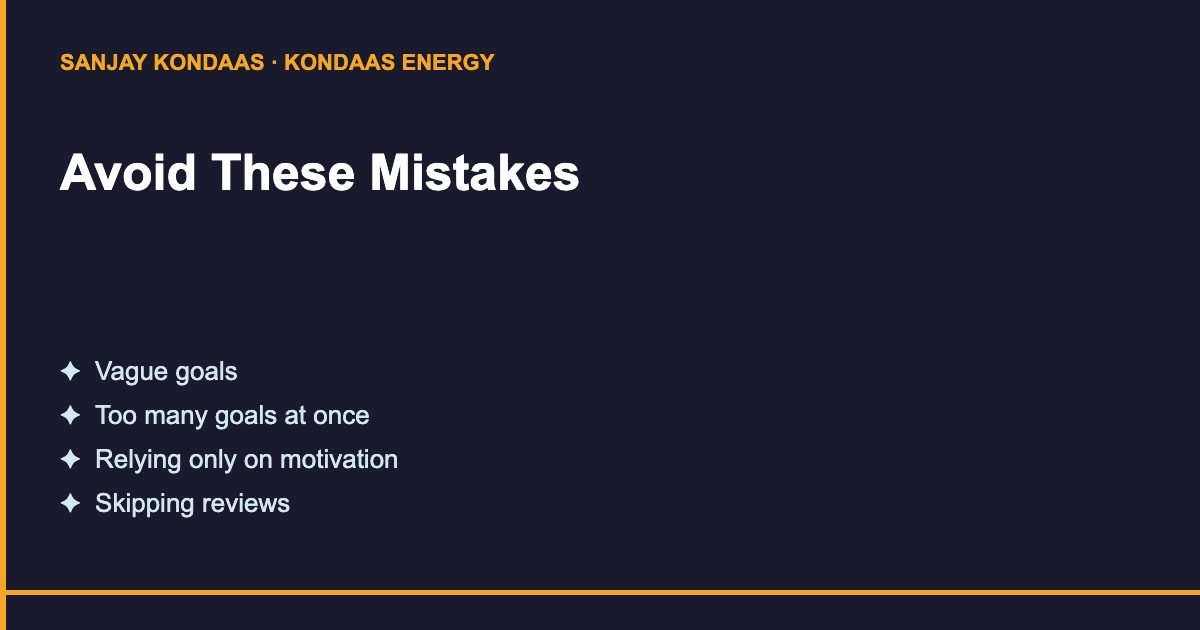 Motivation and goal setting mistakes to avoid