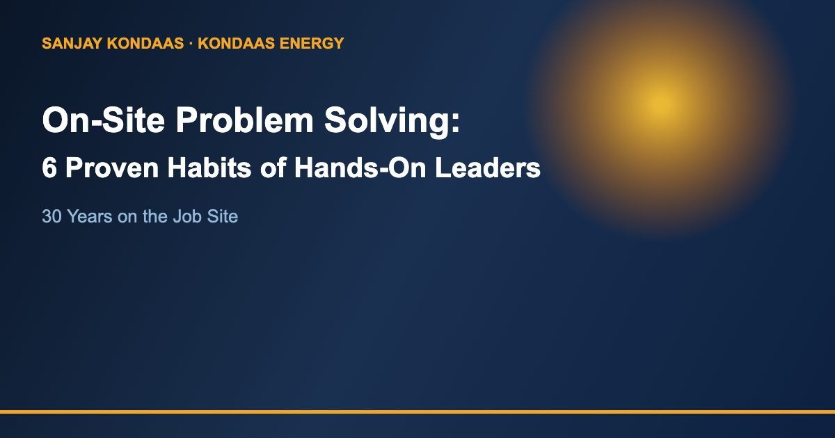 On-site problem solving 6 proven habits of hands-on leaders