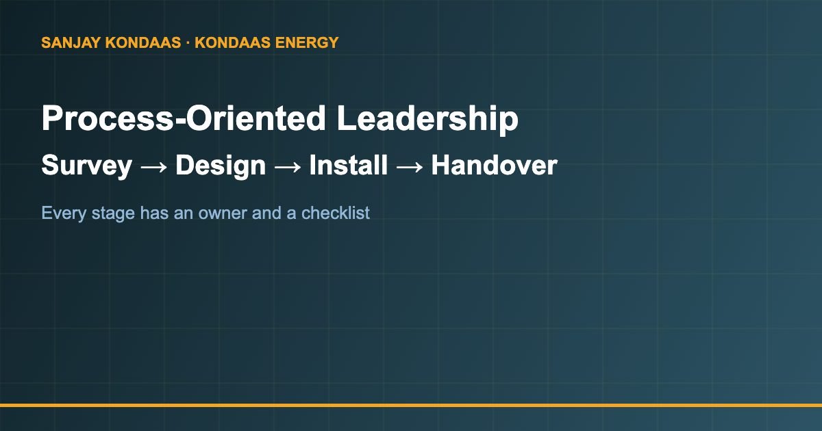 Process-oriented leadership customer journey at Kondaas Energy