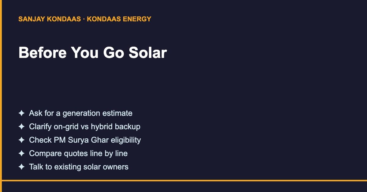 Checklist to avoid rooftop solar myths