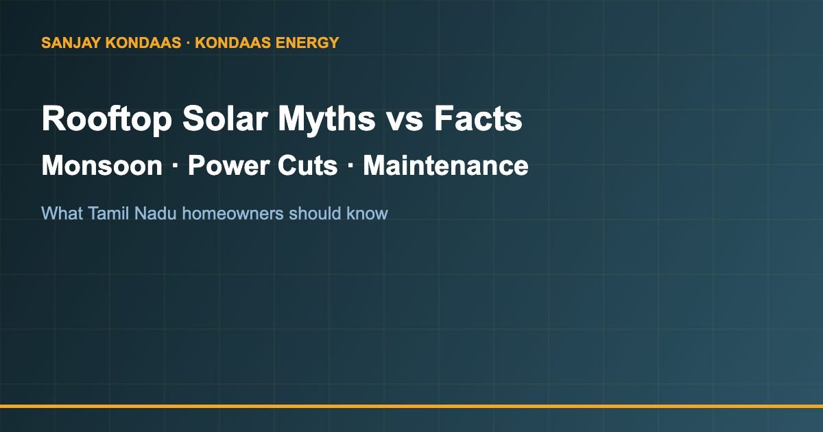Rooftop solar myths vs facts Tamil Nadu