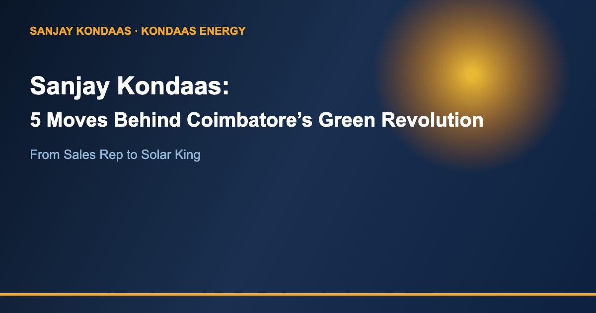 Sanjay Kondaas Coimbatore green revolution