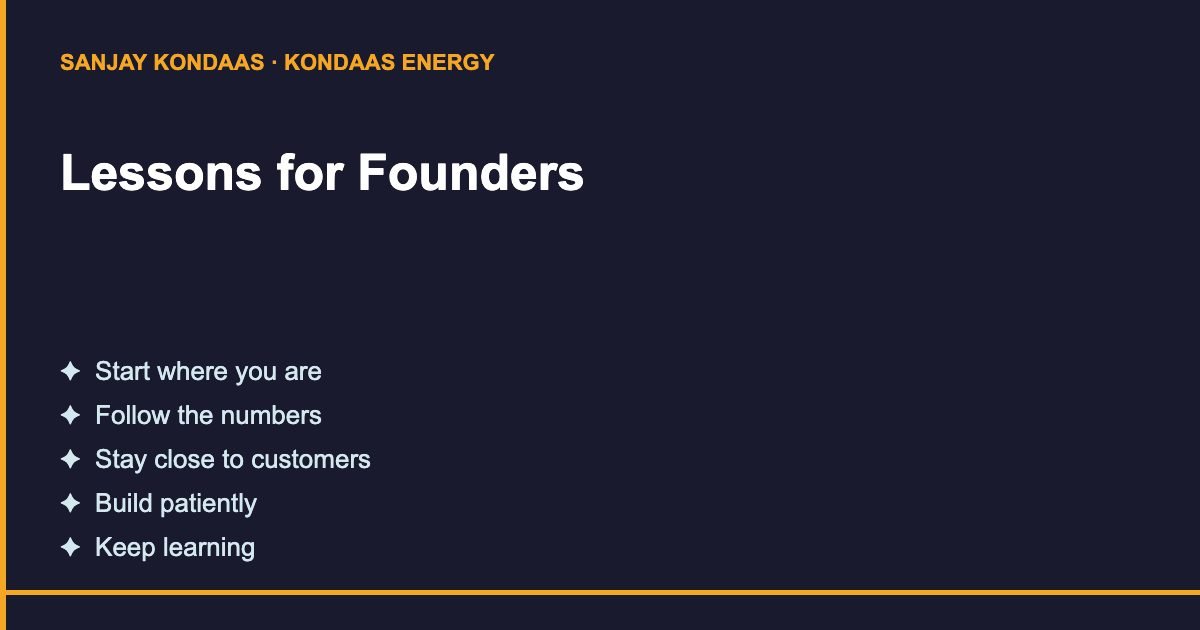 Entrepreneurship lessons from Sanjay Kondaas