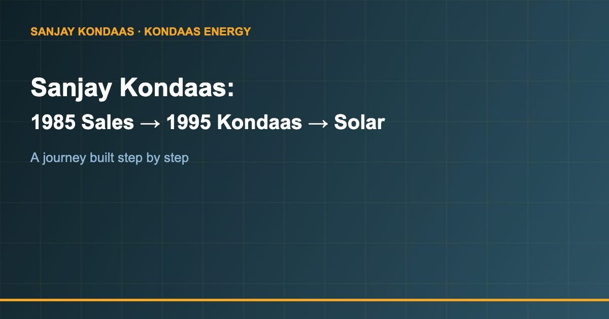 Sanjay Kondaas entrepreneurship journey timeline