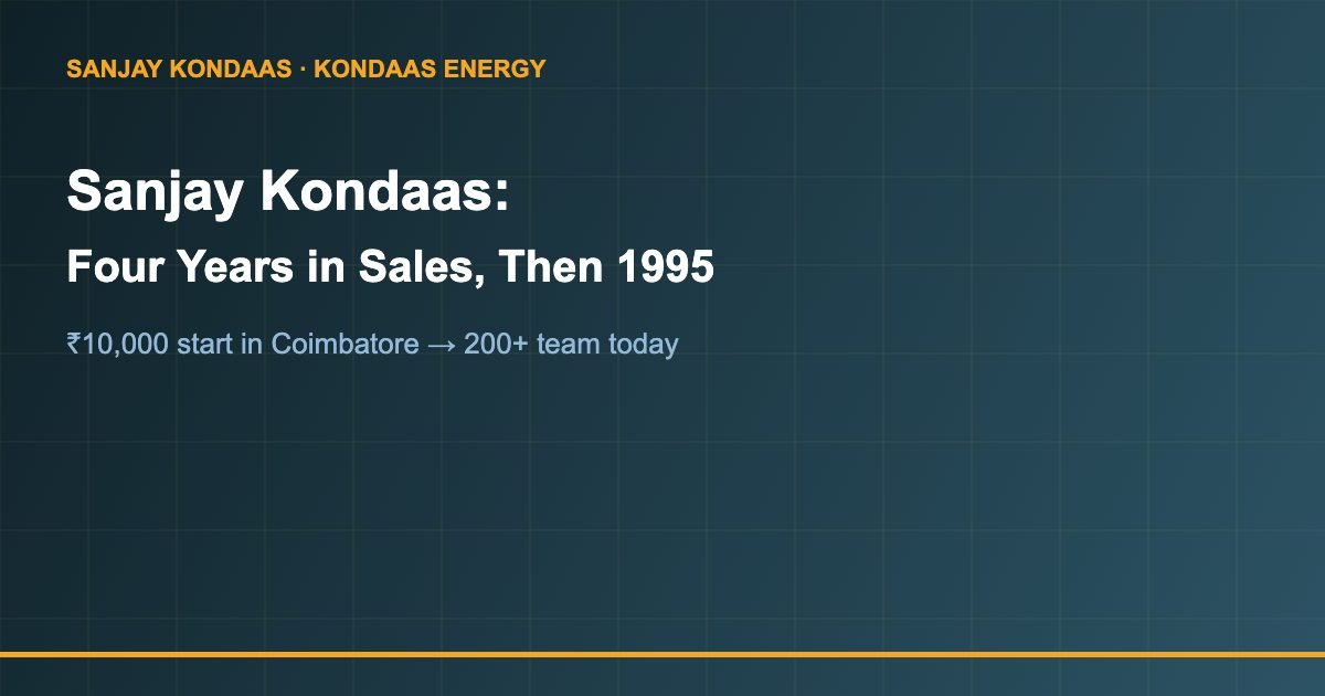 Sanjay Kondaas timeline from salesman to solar leader