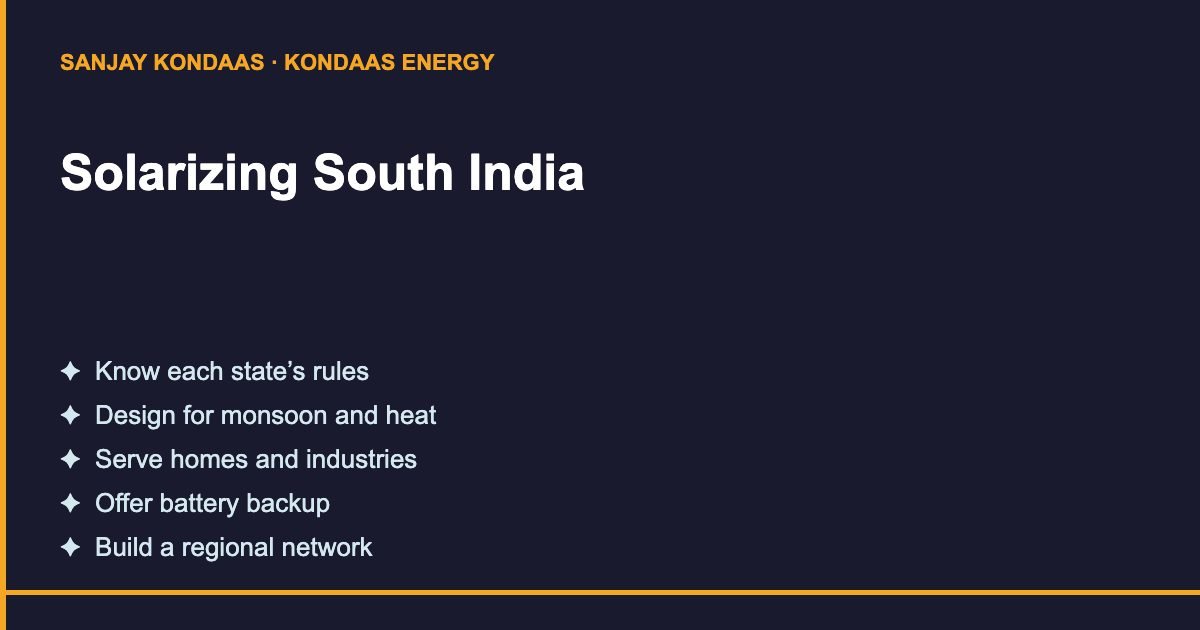 Five ways Sanjay Kondaas is solarizing South India