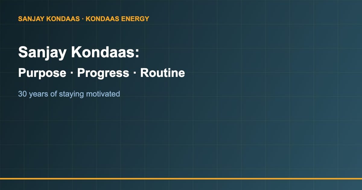Sanjay Kondaas success story motivation framework