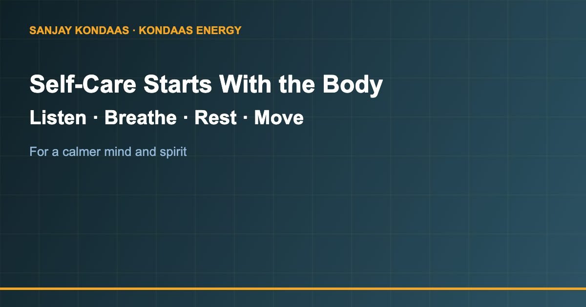 Self-care for the body and mind