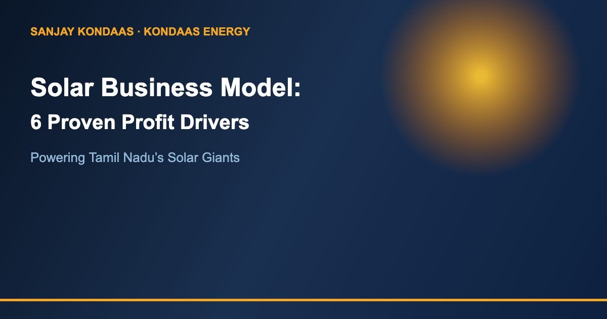 Solar business model 6 proven profit drivers Tamil Nadu