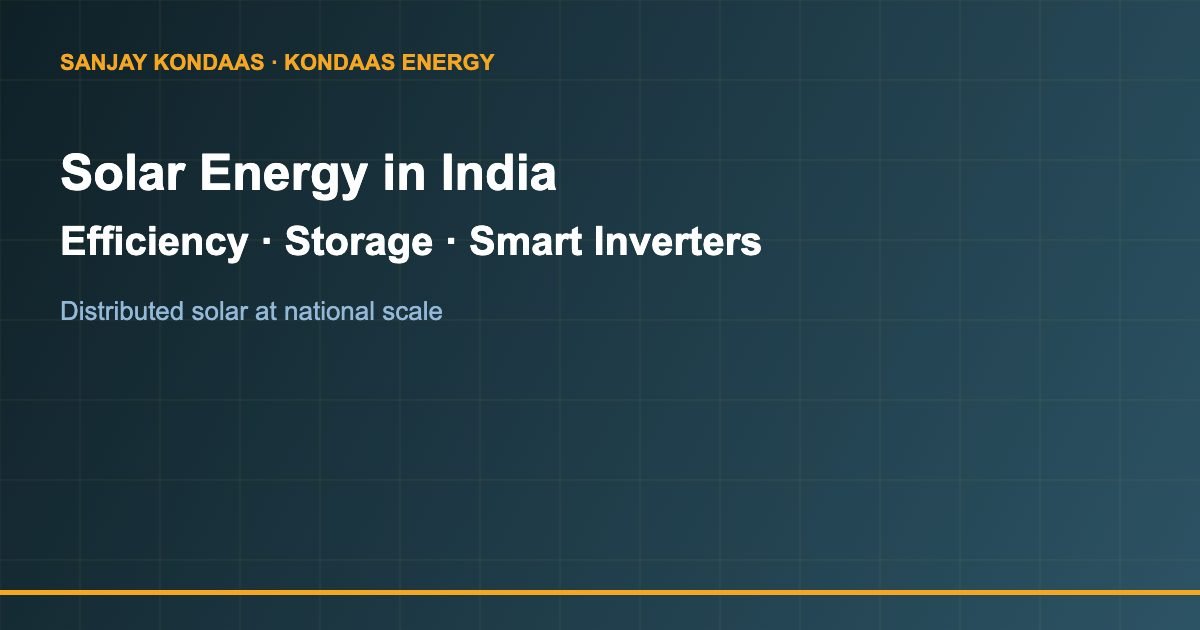 Solar energy in India technology trends