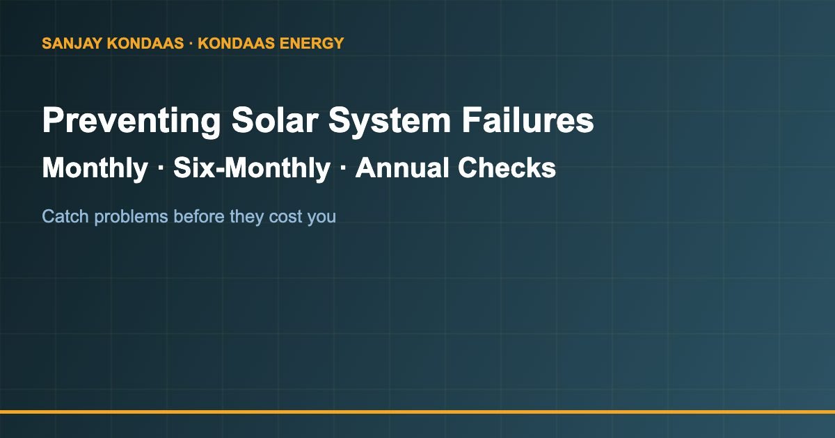 Preventing solar system failures maintenance schedule