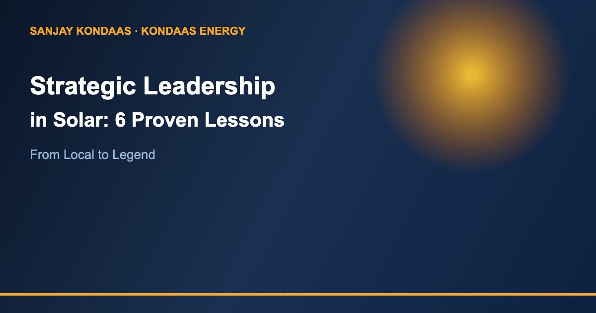 Strategic leadership in solar 6 proven lessons