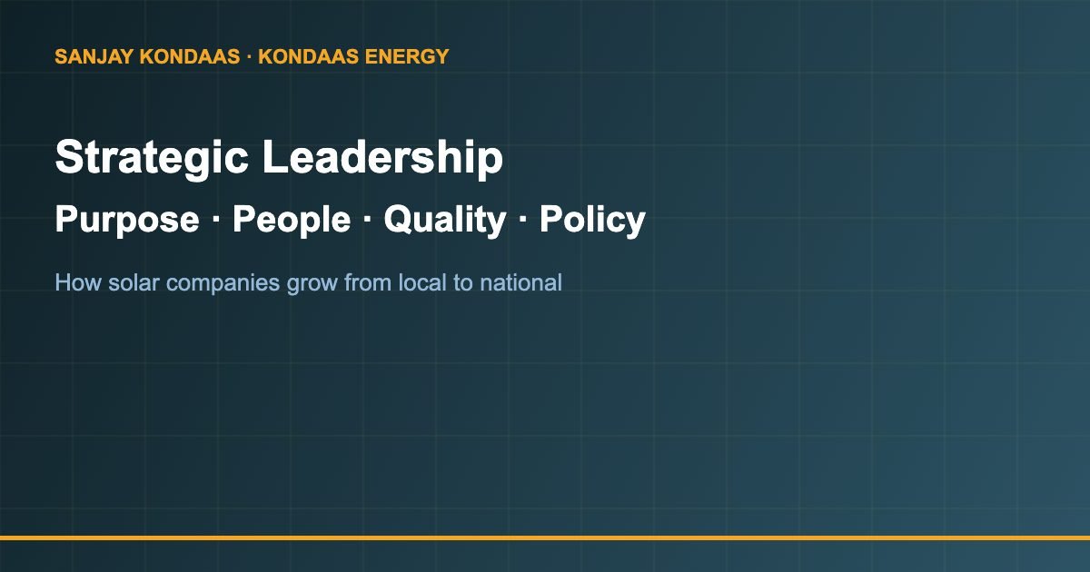 Strategic leadership framework for solar businesses